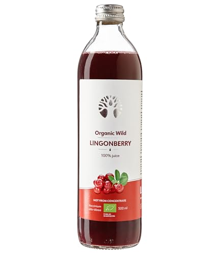 LOOV Bio Wildpreiselbeersaft, 500 ml, 100% direkt gepresste Preiselbeeren, enthält Polyphenole, ohne Zuckerzusatz, ohne Wasserzusatz, wild gewachsen in nordischen Wäldern von LOOV