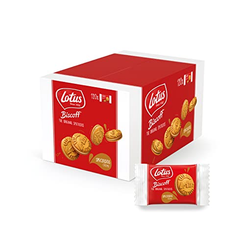 Lotus Biscoff Kekse Großpackung - 120 Kekse einzeln verpackt - Lotus Spekulatius Creme Plätzchen das traditionelle Gebäck zum Kaffee ohne Farbstoffe - Süßigkeiten Für Veganer geeignet von Lotus