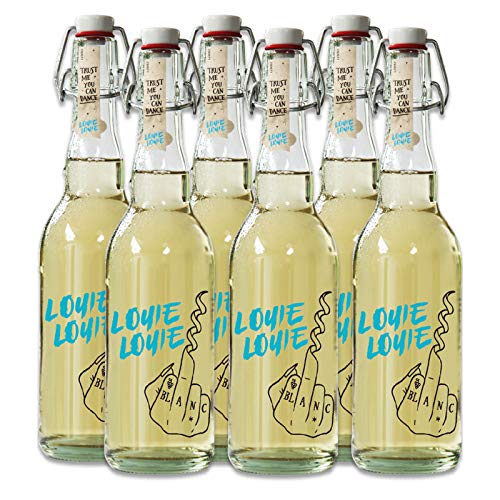 Louie Louie Wein Geschenk (6 x 0,5 l), Set aus 6 Flaschen Weißwein trocken, Bio & Vegan, mit Verschluss von LOUIE LOUIE