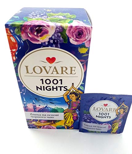 Lovare Tee Mischung aus schwarzem und grünem Tee mit Früchten 1001 Nights 24Btl von LOVARE