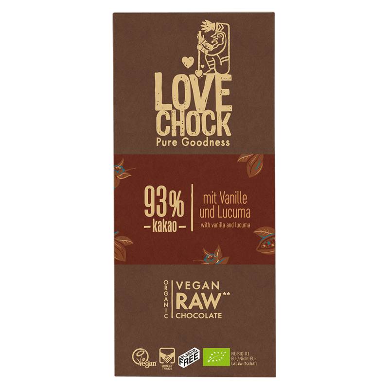 Bio Raw 93% Pur Kakao Rohschokolade von LOVECHOCK