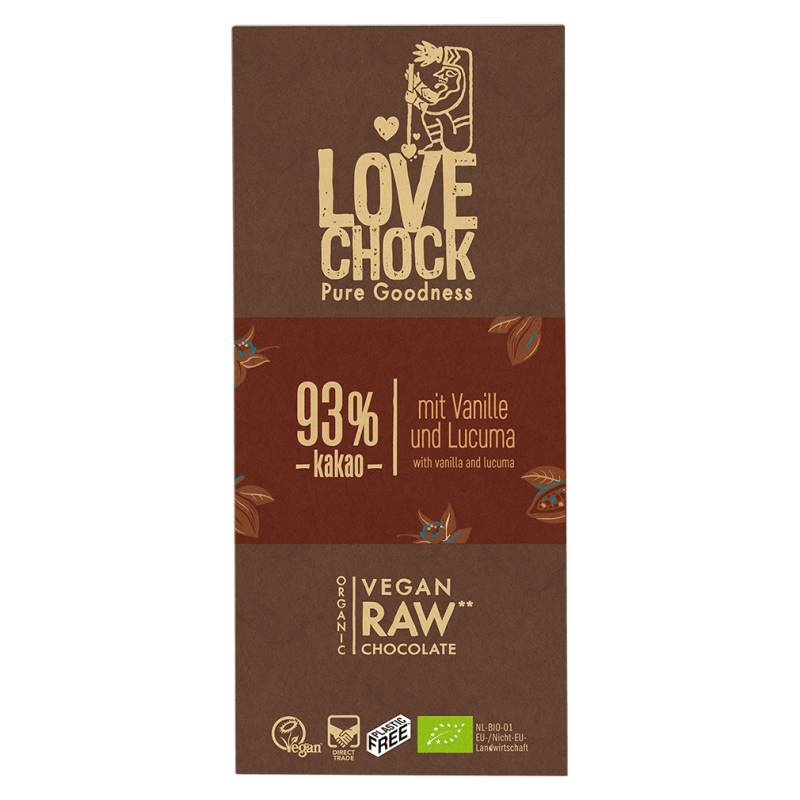Bio Raw 93% Pur Kakao Rohschokolade von LOVECHOCK