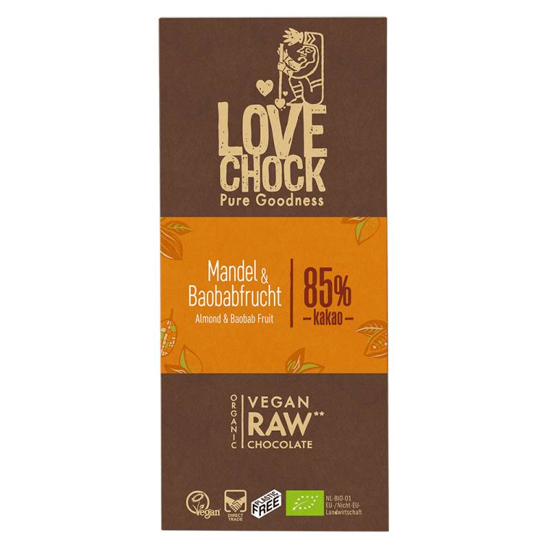Bio Raw Mandel-Baobab Schokolade von LOVECHOCK