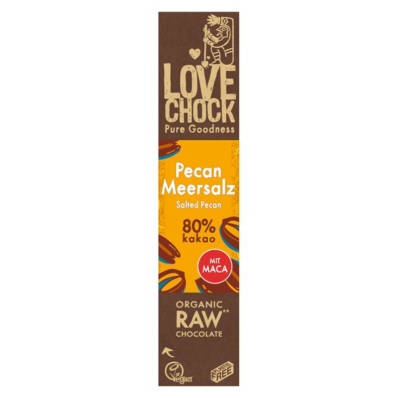 Bio Raw Pecan-Maca Schokoriegel von LOVECHOCK