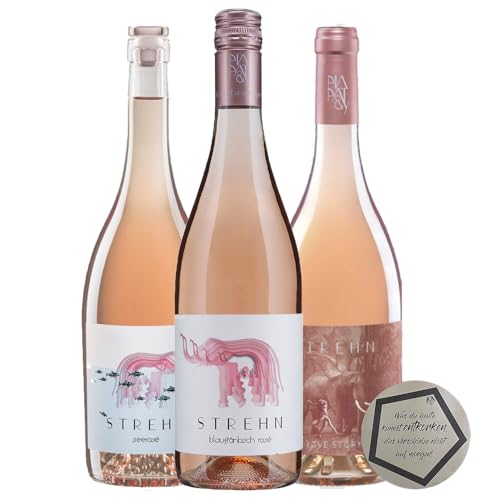 3er Rosewein Set von Pia Strehn | Seerose 0.75l, Blaufränkisch Rose 0.75 l, Love Story Rosewein 0.75l inkl. LOVEVINO Silver Button Sticker 3er Rosewein Set von Pia Strehn | Seerose 0.75l, Blaufränkisch Rose 0.75 l, Love Story Rosewein 0.75l inkl. LOVEVINO Silver Button Sticker von LOVEVINO.eu