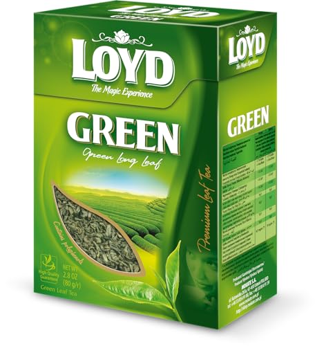 LOYD® Grüner Tee Grüntee Blatttee | 80g | Leaf Green Tea Hochwertige Mischung aus Grüner Teesorten | Hochwertigen Teeblättern Grünteebeutel Aufbrühen Cay | Vegan Glutenfrei von LOYD