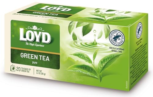 LOYD - Grüner Tee Pure – 20 Teebeutel - Hochwertige Grüntee-Blätter Aromatisch, Delikater Geschmack, mit Charakteristischem Strohgeschmack, Ideal für Jede Tageszeit - 30g von LOYD