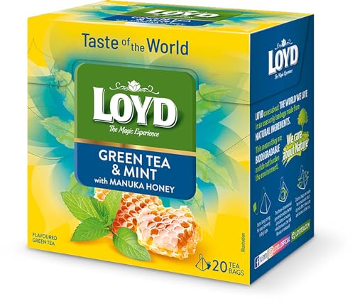 LOYD® Grüner Tee mit Minze Grüntee | 20 Teebeutel 34g | Hochwertige Mischung aus Grüner Teesorten | Hochwertigen Teeblättern Grünteebeutel Aufbrühen Cay | Vegan Glutenfrei von LOYD