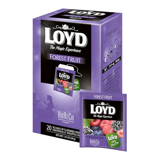 LOYD® Horeca Früchtetee Tee | 20 Teebeutel 40g | Geschmack: Beeren Forest fruit | Aromatisiert Obst Frucht Früchte Fruit Tea | Hochwertigen Teeblättern Schwarzteebeutel Aufbrühen von LOYD