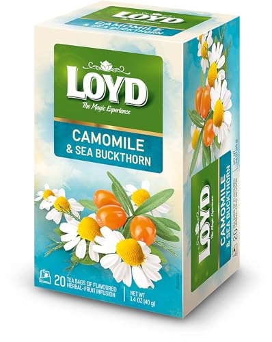 LOYD® Kamillentee 20 Teebeutel 40g | Kamille mit Sanddorn | Kräutertee | Hochwertiger Kräutertee l Glutenfrei | Laktosefrei von LOYD