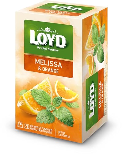 LOYD® Melissen-Mischung | Melissentee mit mit Orange | 20 Teebeutel 30g | Pfefferminztee | Kräutertee | Hochwertiger Kräutertee l Melissen Tee | Glutenfrei | Laktosefrei von LOYD