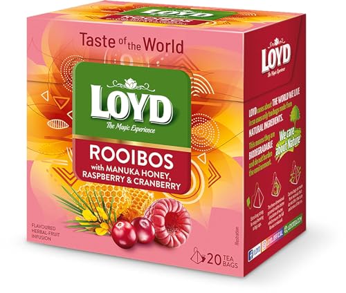 LOYD® Rooibos Tee mit Manuka | 20 Teebeutel 40g | Kräutertee | Rotbuschtee Mischung | Hochwertigen Teeblättern teebeute l Aufbrühen Express-Tee von LOYD