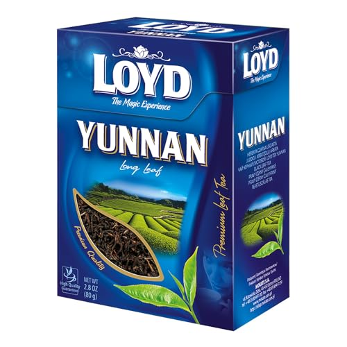 LOYD® YUNNAN Schwarztee Schwarzer Tee Blatttee | 80g | Leaf Black Tea Hochwertige Mischung aus schwarzen Teesorten | Hochwertigen Teeblättern Schwarzteebeutel Aufbrühen Cay | Vegan Glutenfrei von LOYD