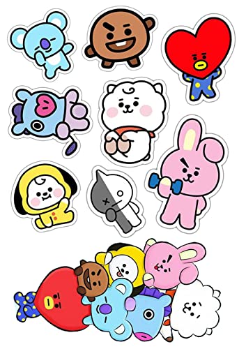 Cake topper BT 21, 9x Tortenaufleger,Geburtstag,Tortendeko (Oblate Premium) von LRSweetdesign