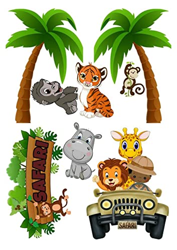 Cake topper SAFARI Zoo Tortenaufleger,Geburtstag,Tortendeko (Oblate Premium) von LRSweetdesign