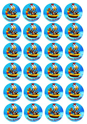 "Schiff, Piraten" 24 Muffinaufleger, Tortenaufleger,Geburtstag,Tortendeko, von lrsweetdesign
