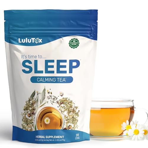 LULUTOX Gute Nacht Tee – Schlaffördernder Kräutertee mit 9 Kräutern für erholsamen und qualitativ hochwertigen Schlaf – Pflanzlicher Entspannungstee in 28 Pyramidenbeuteln für Erwachsene von LULUTOX