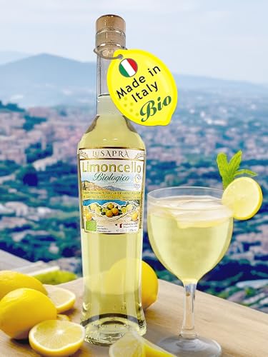 LUSAPRÀ Bio Limoncello | Likör original aus Italien/Sizilien 500 ml | mit Zitronen aus der Provinz Syrakus | 28% vol. | 0,5 l Zitronenlikör von LUSAPRÀ