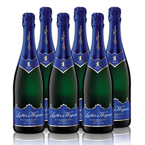 Lutter & Wegner Gendarmenmarkt Sekt Trocken (6 x 0,75 l) - erfrischender, feinperliger Sekt mit dezenten Fruchtnoten, 11,0 % vol., frisch-fruchtig, aus der Hauptstadt Berlin von LUTTER & WEGNER