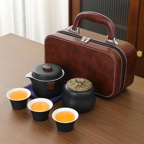 chinesisches Teeservice, chinesische Keramik-Teetasse, Schwarze Keramik-Reisetee-Set, tragbar, eine Kanne, drei Tassen, Keramik-Express-Tasse, Kung-Fu-Tee-Set, Büro, Geschäftsgeschenk, Teekanne ( Colo chinesisches Teeservice, chinesische Keramik-Teetasse, Schwarze Keramik-Reisetee-Set, tragbar, eine Kanne, drei Tassen, Keramik-Express-Tasse, Kung-Fu-Tee-Set, Büro, Geschäftsgeschenk, Teekanne ( Colo von LVUNZJCA