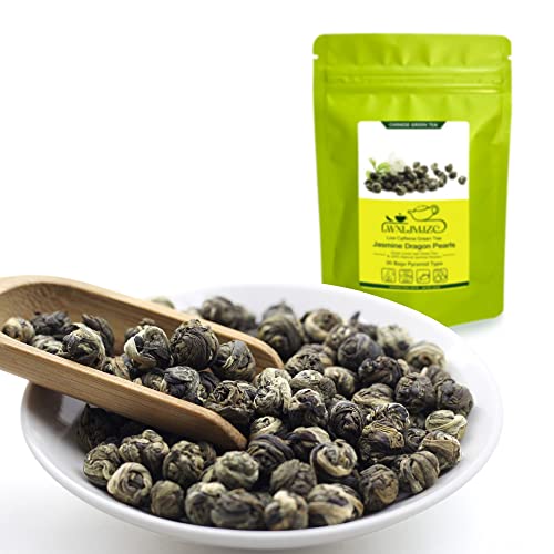 LWXLJMJZC-Jasmin-Drachenperlen-Tee Chinesischer grüner Tee mit Jasminblüten Lose Blätter Tee Jasmingrüner Tee (Geeignet für Heiß & Kalt)100g von LWXLJMJZC