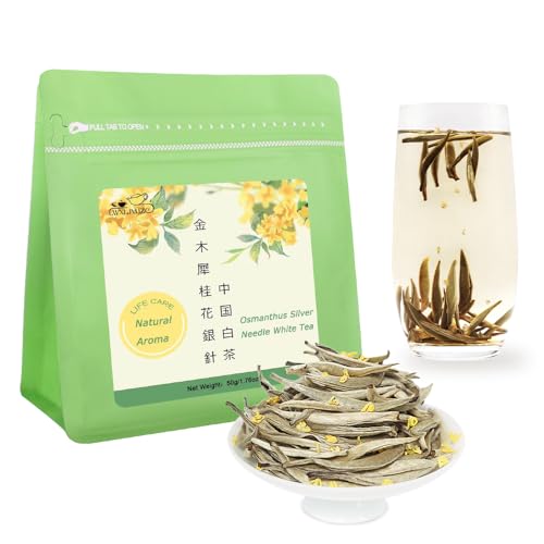 LWXLJMJZC Osmanthus Duft Silver Needle Weißer Tee - Loseblätter - Mit Osmanthus Blüten gemischt, 50g/1.76oz von LWXLJMJZC