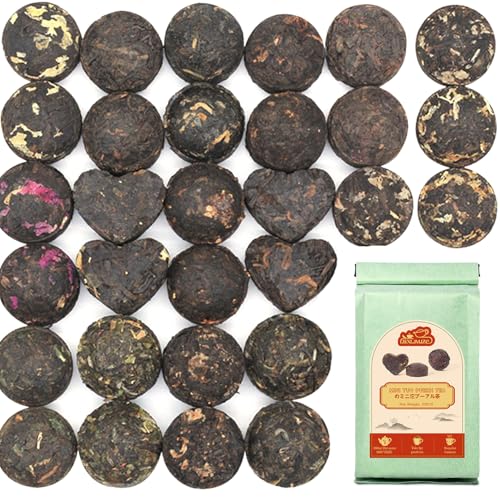 LWXLJMJZC-Yunnan Puerh-Tee Minikuchen 30 Stück (10 Geschmacksrichtungen * 3 Stück) Chinesischer Pu-Erh-Tee (Reif & Roh) Mini Tuocha von LWXLJMJZC