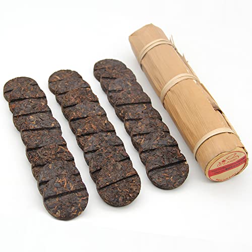 LWXLJMJZC-Reifer Puerh-Teekuchen Yunnan Shu (96 Tassen) Pu-Erh-in Bambusblattröhre Pu Erh Tee Minikuchen (200g) von LWXLJMJZC