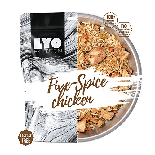 LYOFOOD Five Spice Chicken 370g | Gefriergetrocknetes Laktosefreies Essen 2 Go Camping Wandern Verpflegung Nahrung Fleisch Hähnchen Notfall Lebensmittel für Unterwegs Bundeswehr Haltbar von LYOFOOD