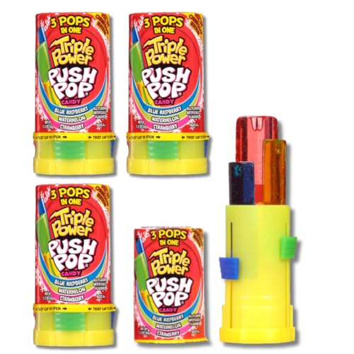 Christmas Triple Power Push Pops – Erdbeere, blaue Himbeere und Wassermelone – festliche Feiertags-Süßigkeiten für Kinder – 4 Stück Lyza's Sweets & Treats Christmas Triple Power Push Pops – Erdbeere, blaue Himbeere und Wassermelone – festliche Feiertags-Süßigkeiten für Kinder – 4 Stück Lyza's Sweets & Treats von LYZA'S SWEETS & TREATS