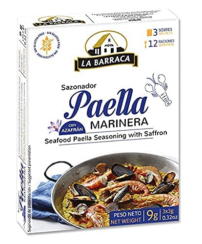 Marine Paellagewürz mit Safran (3 Beutel) / Especias para paella marinera con azafrán (3 sobres) von La Barraca