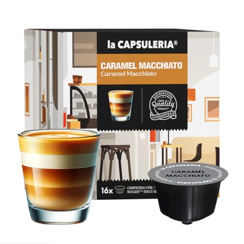 CARAMEL MACCHIATO (48 Kapseln) kompatibel mit Nescafé Dolce Gusto, 3er Pack, 3x16 Kapseln (48 Portionen) - (La Capsuleria) von La Capsuleria