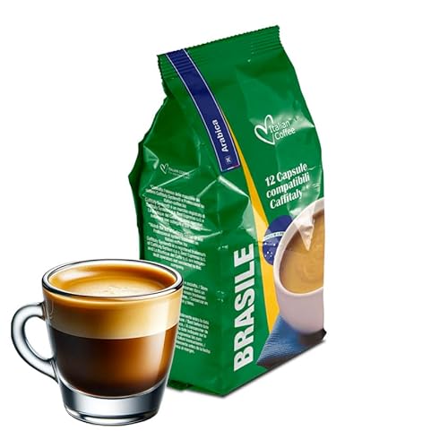 Kaffee BRASILE 100% ARABICA (96 Kapseln) kompatibel mit Tchibo Cafissimo - Caffitaly, Lot de 8 x 12 Capsules (96 portions tot) - la Capsuleria von La Capsuleria