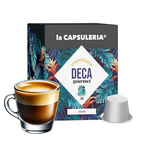 Kaffee DECAF GOURMET (80 kompostierbar Kapseln) kompatibel mit Nepresso, Lot de 8 x 10 Capsules (80 portions tot) - la Capsuleria von La Capsuleria