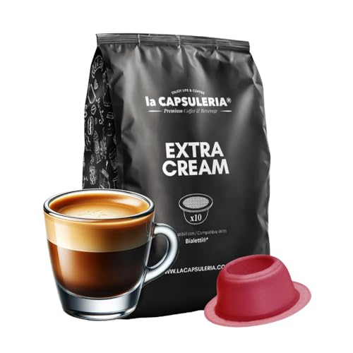 Kaffee EXTRA CREAM, 100% Arabica (80 Kapseln) kompatibel mit Bialetti - (La Capsuleria) von La Capsuleria