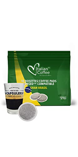 Kaffeepads BRASILE 100% ARABICA (10 Vorratspackungen x 18 Kaffeepads - tot. 180 pads) Geeignet für Senseo Maschinen, Samtiger Kaffee von La Capsuleria