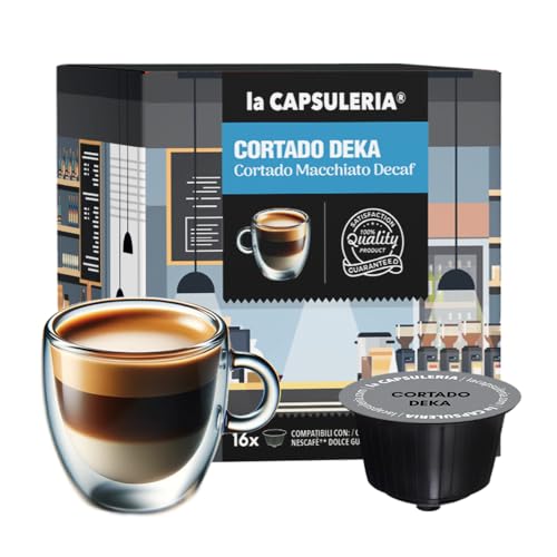 CORTADO DECAF (48 Kapseln) kompatibel mit Nescafé Dolce Gusto, 3er Pack, 3x16 Kapseln (48 Portionen) - (La Capsuleria) von La Capsuleria