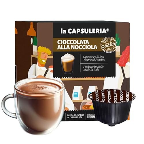 HASELNUSS SCHOKOLADE (96 Kapseln) kompatibel mit Nescafé Dolce Gusto, 6er Pack, 6x16 Kapseln (96 Portionen) - (La Capsuleria) von La Capsuleria