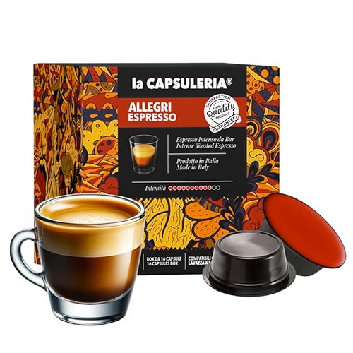 Kaffee ALLEGRI, espresso (128 Kapseln) kompatibel mit Lavazza A Modo Mio, 8er Pack, 8x16 Kapseln (128 Portionen) - La Capsuleria von La Capsuleria