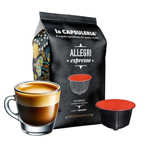 Kaffee ALLEGRI, espresso (80 Kapseln) kompatibel mit Nescafé Dolce Gusto, 8er Pack, 8x10 Kapseln (80 Portionen) - (La Capsuleria) von La Capsuleria