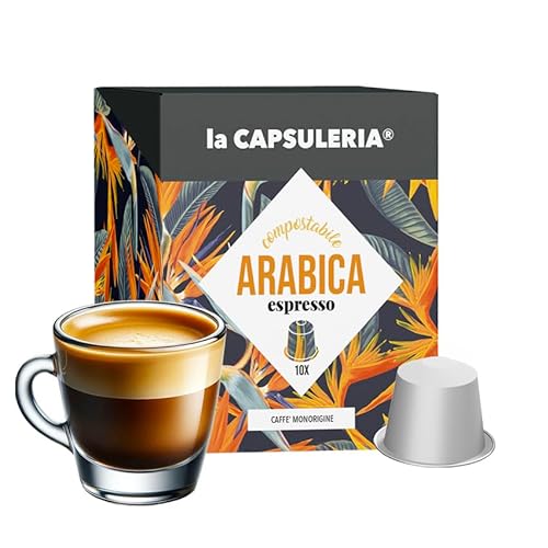 Kaffee ARABICA ESPRESSO (80 kompostierbar Kapseln) kompatibel mit Nepresso, Lot de 8 x 10 Capsules (80 portions tot) - la Capsuleria von La Capsuleria