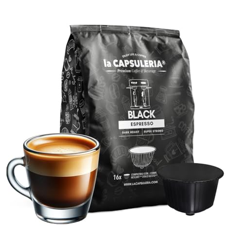 Kaffee BLACK, stark (80 Kapseln) kompatibel mit Nescafé Dolce Gusto, 8er Pack, 8x10 Kapseln (80 Portionen) - (La Capsuleria) von La Capsuleria