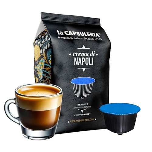 Kaffee CREMA DI NAPOLI (80 Kapseln) kompatibel mit Nescafé Dolce Gusto, 8er Pack, 8x10 Kapseln (80 Portionen) - (La Capsuleria) von La Capsuleria