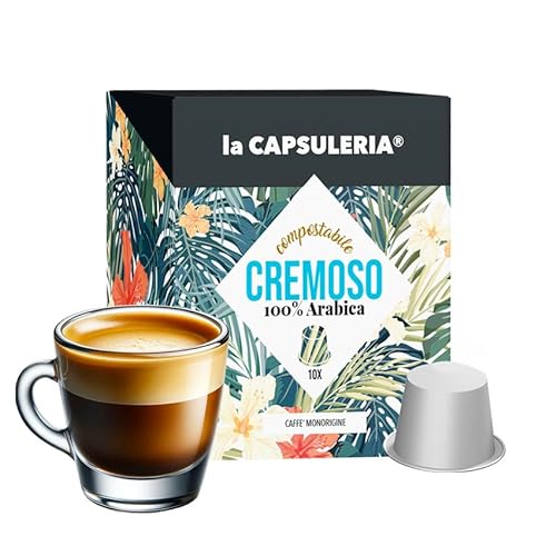 Kaffee CREMOSO 100% ARABICA (80 kompostierbar Kapseln) kompatibel mit Nepresso - (La Capsuleria) von La Capsuleria