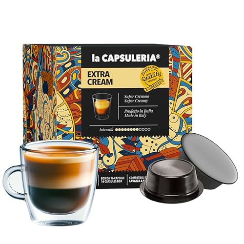 Kaffee EXTRA CREAM, cremig (128 Kapseln) kompatibel mit Lavazza A Modo Mio, 8er Pack, 8x16 Kapseln (128 Portionen) - La Capsuleria von La Capsuleria