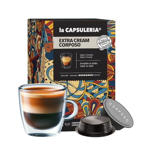 Kaffee EXTRA CREAM, vollmundig (192 Kapseln) kompatibel mit Lavazza A Modo Mio, 12 Packungen mit 16 Kapseln, doppelte samtige Crema, reicher und intensiver Geschmack (La Capsuleria) von La Capsuleria