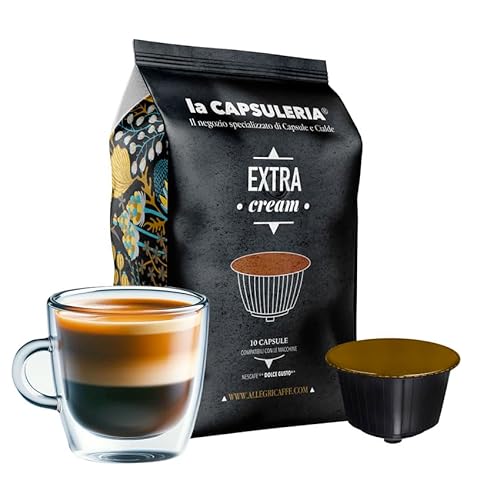 EXTRA CREAM, Italienischer Kaffee, cremig (80 Kapseln) kompatibel mit Nescafé Dolce Gusto, 8er Pack, 8x10 Kapseln (80 Portionen) - (La Capsuleria) von La Capsuleria