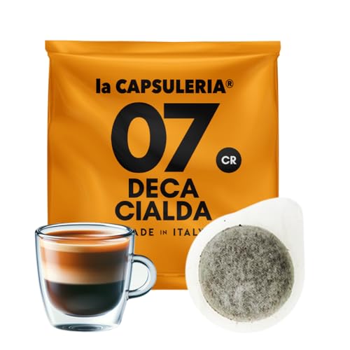 Kaffeepads DECA, ausgewogen und sanft, (100 Pads) 1 Box, koffeinfreier Genuss mit samtiger Crema, ideal für eine entspannte Pause zu jeder Tageszeit, La Capsuleria von La Capsuleria