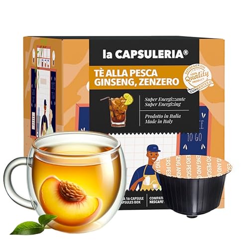 PFIRSICH, GINSENG, INGWER (48 Kapseln) kompatibel mit Nescafé Dolce Gusto, 3er Pack, 3x16 Kapseln (48 Portionen) - (La Capsuleria) von La Capsuleria