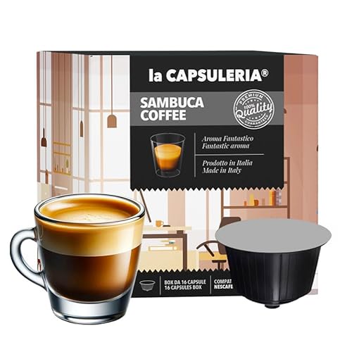 SAMBUCA COFFEE (48 Kapseln) kompatibel mit Nescafé Dolce Gusto, 3er Pack, 3x16 Kapseln (48 Portionen) - (La Capsuleria) von La Capsuleria